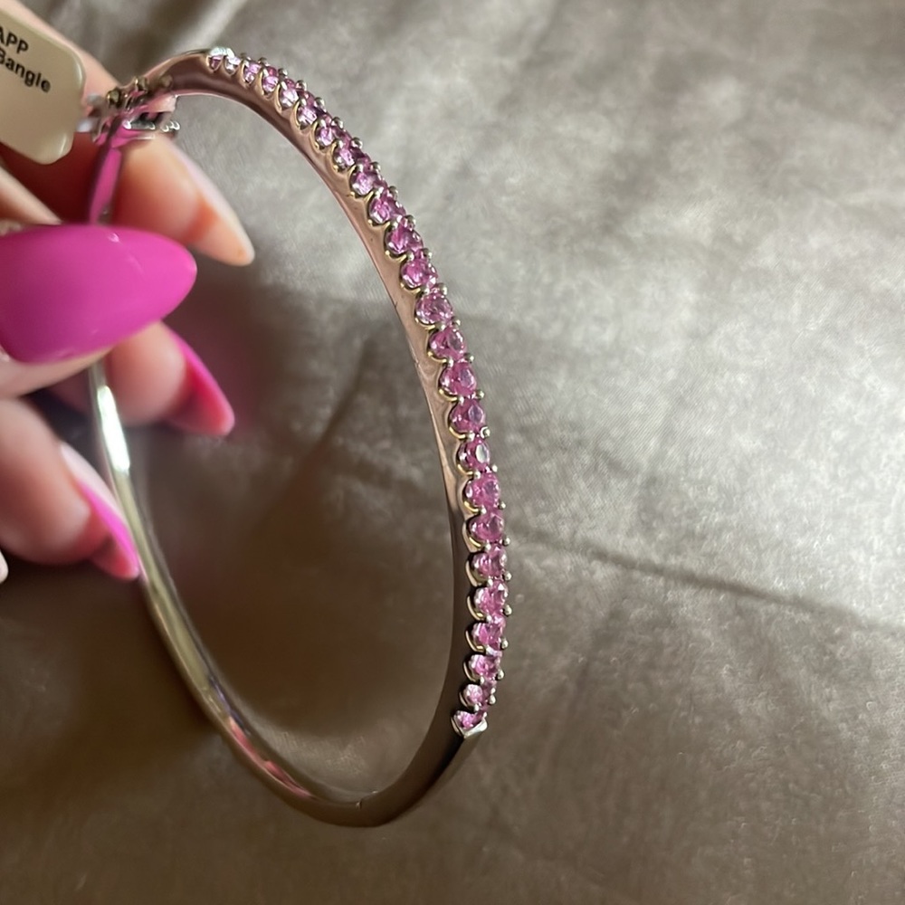 5.00ct PINK 💖 sapphire sterling silver bangle bracelet